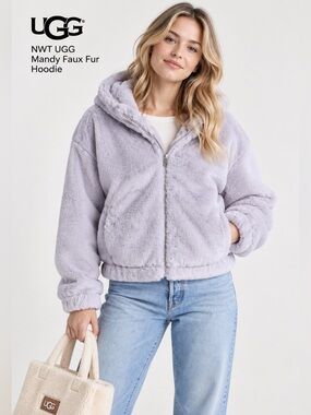 NWT UGG Mandy Faux Fur Hoodie. M